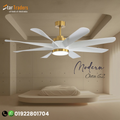 Modern Octa 62" 8-Blade LED Ceiling Fan - Elegant White & Gold