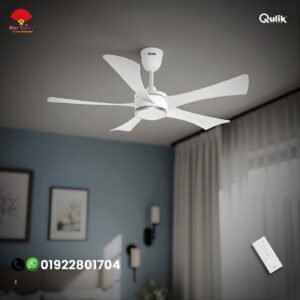 Qulik Falcon 53″ Decorative Energy Saving BLDC Remote Control Ceiling Fan (Pearl White)